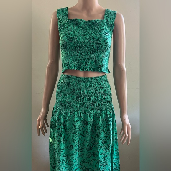 Ingrid & Isabel Teal Floral A-Line Skirt Set - Picture 4 of 7